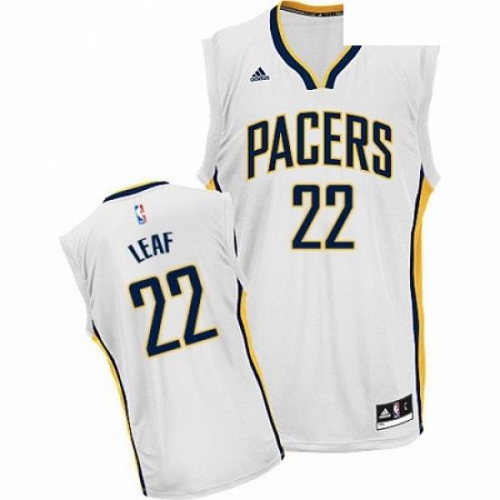 Mens Adidas Indiana Pacers 22 T J Leaf Swingman White Home NBA Jersey