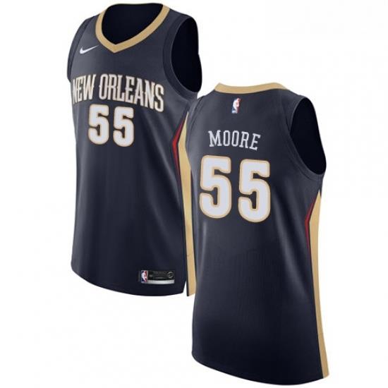 Youth Nike New Orleans Pelicans 55 ETwaun Moore Authentic Navy Blue Road NBA Jersey Icon Edition