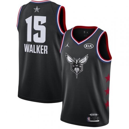 Hornets #15 Kemba Walker Black Basketball Jordan Swingman 2019 All Star Game Jersey