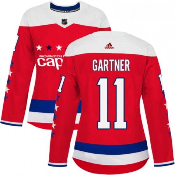 Womens Adidas Washington Capitals 11 Mike Gartner Authentic Red Alternate NHL Jersey