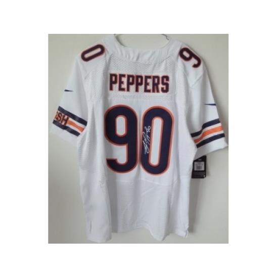 Nike Chicago Bears 90 Julius Peppers White Elite Signed NFL Jersey