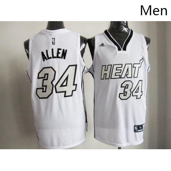 Heat 34 Ray Allen White on White Stitched NBA Jersey