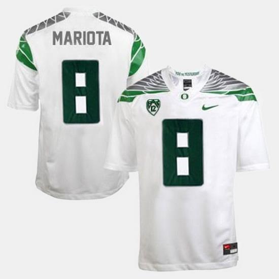 Men Oregon Ducks Marcus Mariota College Football White Jersey