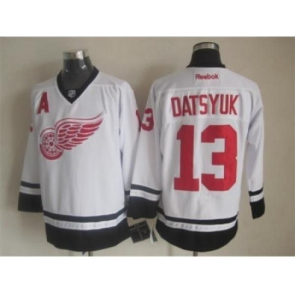 NHL Detroit Red Wings #13 Pavel Datsyuk black-white jerseys