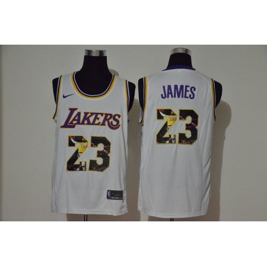 Lakers 23 Lebron James White Player Name Nike Swingman Fashion Jersey