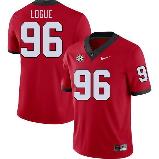 Men #96 Zion Logue Georgia Bulldogs College Football Jerseys Stitched-Red