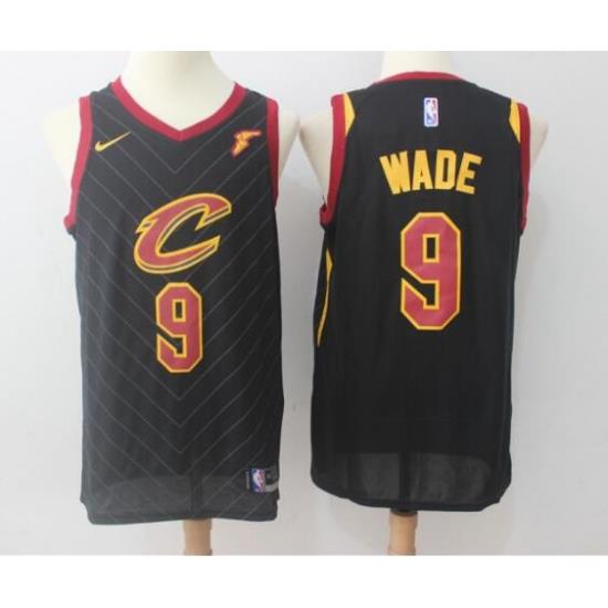 Men's Nike Cleveland Cavaliers #9 Dwyane Wade Black Stitched NBA Jersey