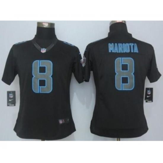 nike women nfl jerseys tennessee titans 8 mariota black[nike impact limited][mariota]