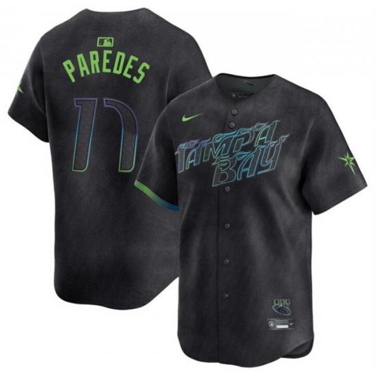 Youth Tampa Bay Rays 17 Isaac Paredes Charcoal 2024 City Connect Limited Stitched Baseball Jersey