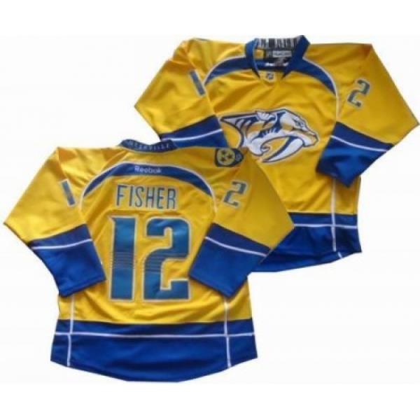 Nashville Predators #12 Mike Fisher Yellow Jersey