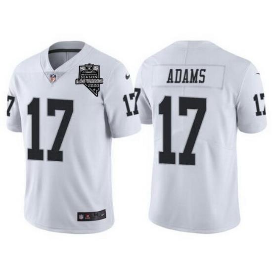 Men Las Vegas Raiders 17 Davante Adams White With 2020 Inaugural Season Patch Vapor Limited Stitched jersey