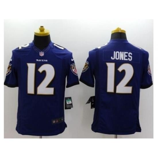 Nike Baltimore Ravens 12 Jacoby Jones Purple Limited Alternate NFL Jersey