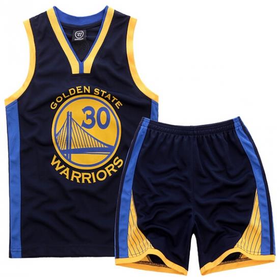 Youth NBA Golden State Warriors 30# Steve Curry Black Suit Sets