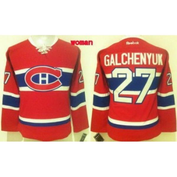 Women Montreal Canadiens #27 Alex Galchenyuk Red Home Stitched NHL Jersey1