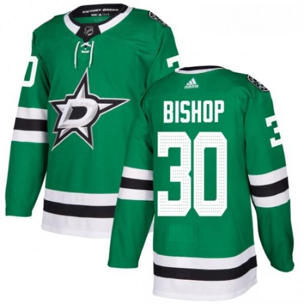 Youth Adidas Dallas Stars 30 Ben Bishop Authentic Green Home NHL Jersey