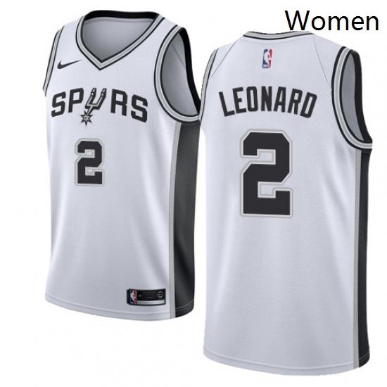 Womens Nike San Antonio Spurs 2 Kawhi Leonard Swingman White Home NBA Jersey Association Edition