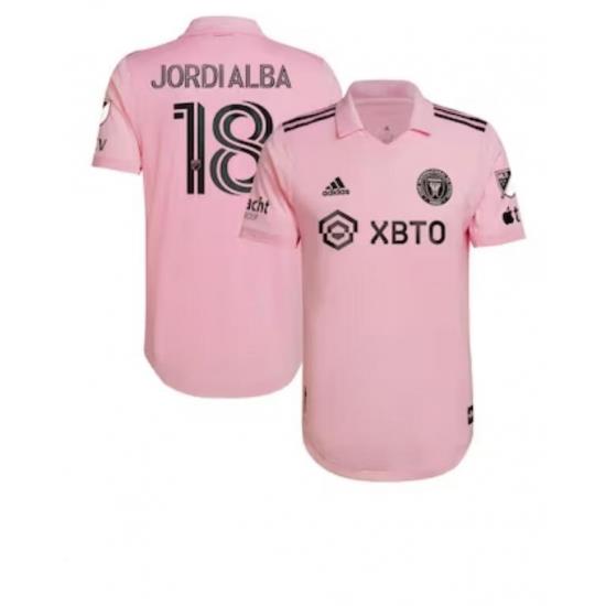 Men's Inter Miami CF Jordi Alba Ramos adidas Pink 2023 The Heart Beat Kit Authentic Player Jersey