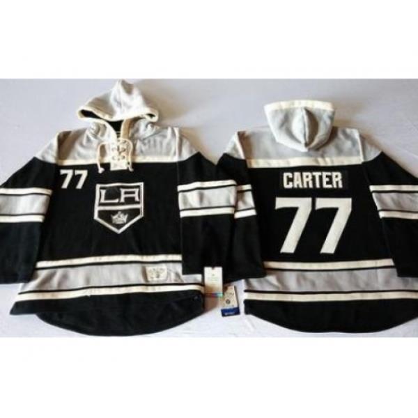 Los Angeles Kings #77 Jeff Carter Black Sawyer Hooded Sweatshirt Stitched NHL Jersey