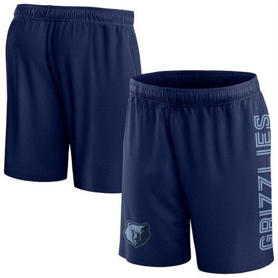 Men Memphis Grizzlies Navy On Court Practice Warmup Performance Shorts