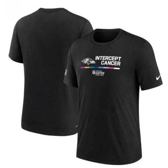 Men Baltimore Ravens 2022 Black Crucial Catch Performance T Shirt