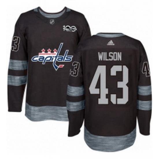 Mens Adidas Washington Capitals 43 Tom Wilson Authentic Black 1917 2017 100th Anniversary NHL Jersey