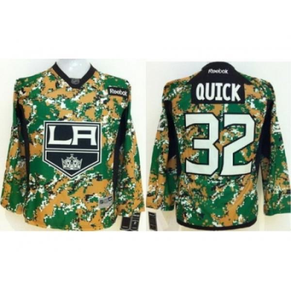 Kids Los Angeles Kings 32 Jonathan Quick Camo NHL Jerseys