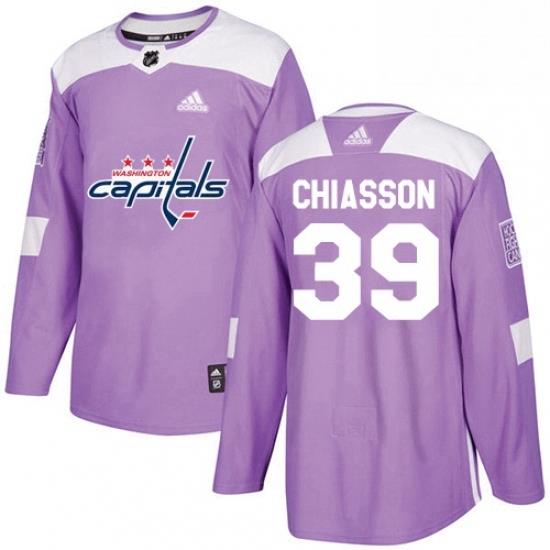 Mens Adidas Washington Capitals 39 Alex Chiasson Authentic Purple Fights Cancer Practice NHL Jersey