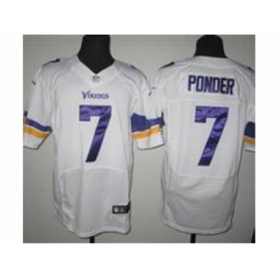 Nike Minnesota Vikings 7 Christian Ponder white Elite NFL Jersey