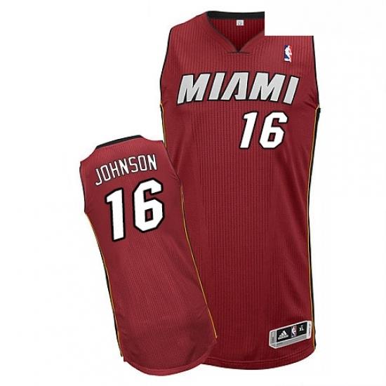 Mens Adidas Miami Heat 16 James Johnson Authentic Red Alternate NBA Jersey