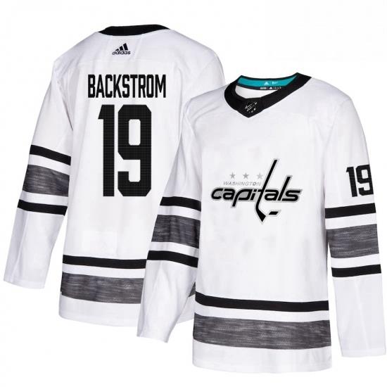 Mens Adidas Washington Capitals 19 Nicklas Backstrom White 2019 All Star Game Parley Authentic Stitched NHL Jersey