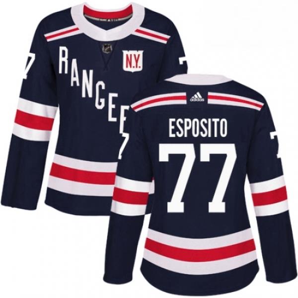 Womens Adidas New York Rangers 77 Phil Esposito Authentic Navy Blue 2018 Winter Classic NHL Jersey