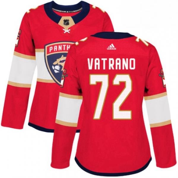 Womens Adidas Florida Panthers 72 Frank Vatrano Authentic Red Home NHL Jersey