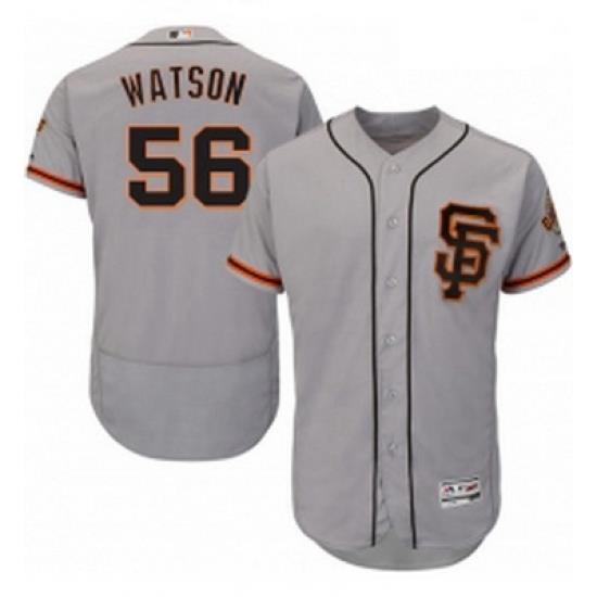 Mens Majestic San Francisco Giants 56 Tony Watson Grey Alternate Flex Base Authentic Collection MLB Jersey