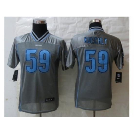 Youth Nike Carolina Panthers #59 Kuechly Grey Jerseys(Vapor)