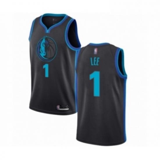 Mens Dallas Mavericks 1 Courtney Lee Authentic Charcoal Basketball Jersey City Edition