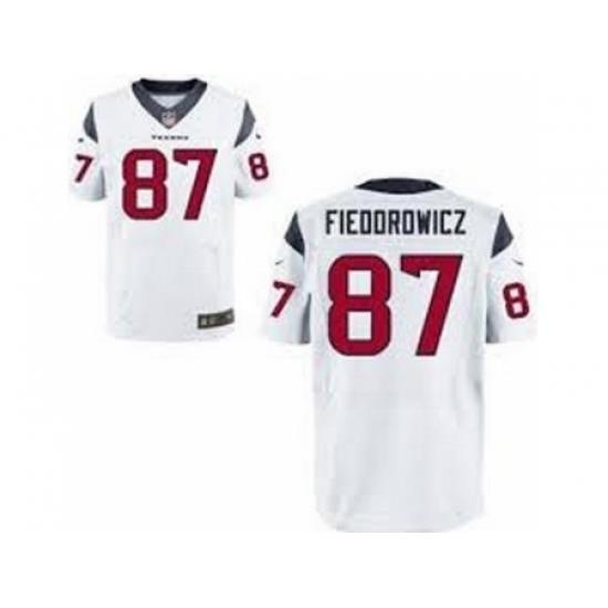 Nike Houston Texans 87 C.J. Fiedorowicz White Elite NFL Jersey