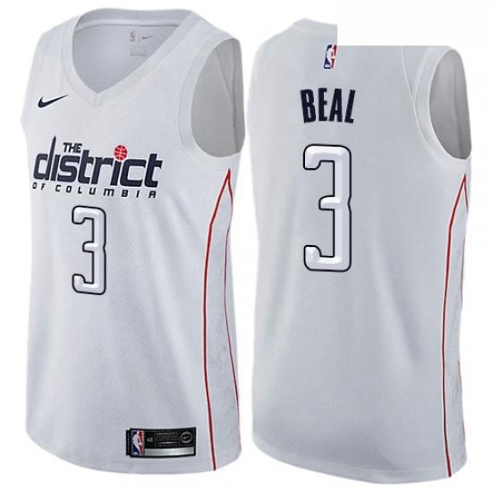 Youth Nike Washington Wizards 3 Bradley Beal Swingman White NBA Jersey City Edition