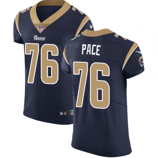 Nike Rams #76 Orlando Pace Navy Blue Team Color Mens Stitched NFL Vapor Untouchable Elite Jersey