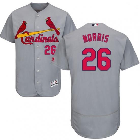 Mens Majestic St Louis Cardinals 26 Bud Norris Grey Road Flex Base Authentic Collection MLB Jersey