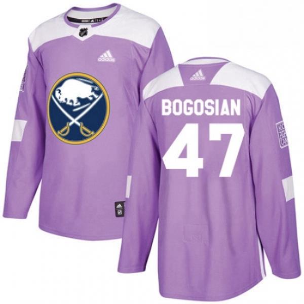 Mens Adidas Buffalo Sabres 47 Zach Bogosian Authentic Purple Fights Cancer Practice NHL Jersey