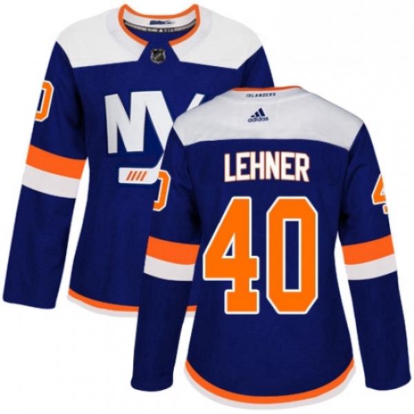 Womens Adidas New York Islanders 40 Robin Lehner Premier Blue Alternate NHL Jersey