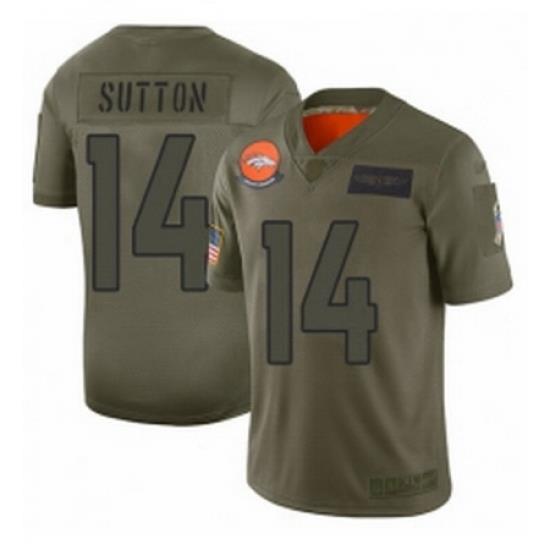 Youth Denver Broncos 14 Courtland Sutton Limited Camo 2019 Salute to Service Football Jersey