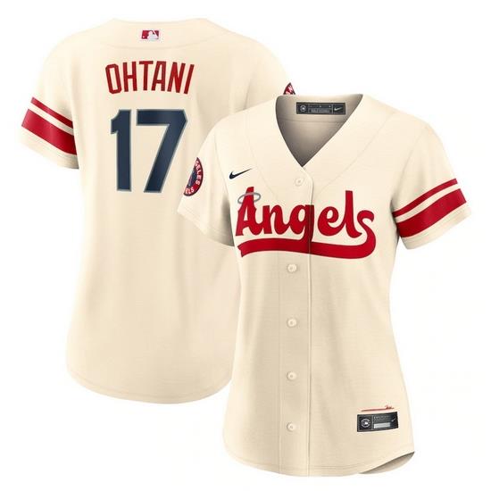 Women Los Angeles Angels 17 Shohei Ohtani 2022 Cream City Connect Stitched Baseball Jerseys1