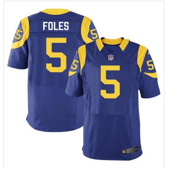 Nike Rams #5 Nick Foles Royal Blue Alternate Mens Stitched NFL Elite Jersey