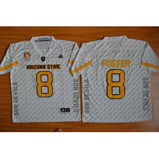 Sun Devils #8 D  J  Foster New White Stitched NCAA Basketball Jersey