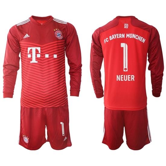 Men Bayern Long Sleeve Soccer Jerseys 552
