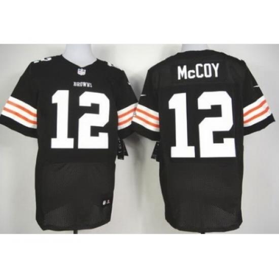 Nike Cleveland Browns 12 Colt Mccoy Brown Elite NFL Jersey