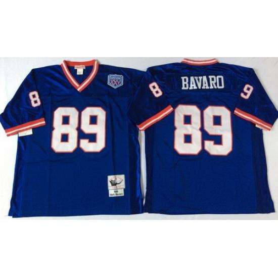 Mitchell Ness giants #89 Mark Bavaro blue Throwback Stitched NFL Jerseys