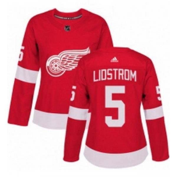 Womens Adidas Detroit Red Wings 5 Nicklas Lidstrom Premier Red Home NHL Jersey