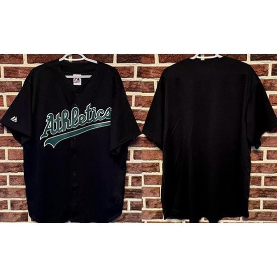 Men Oakland Athletics Blank Black Stitched Baseball Jersey